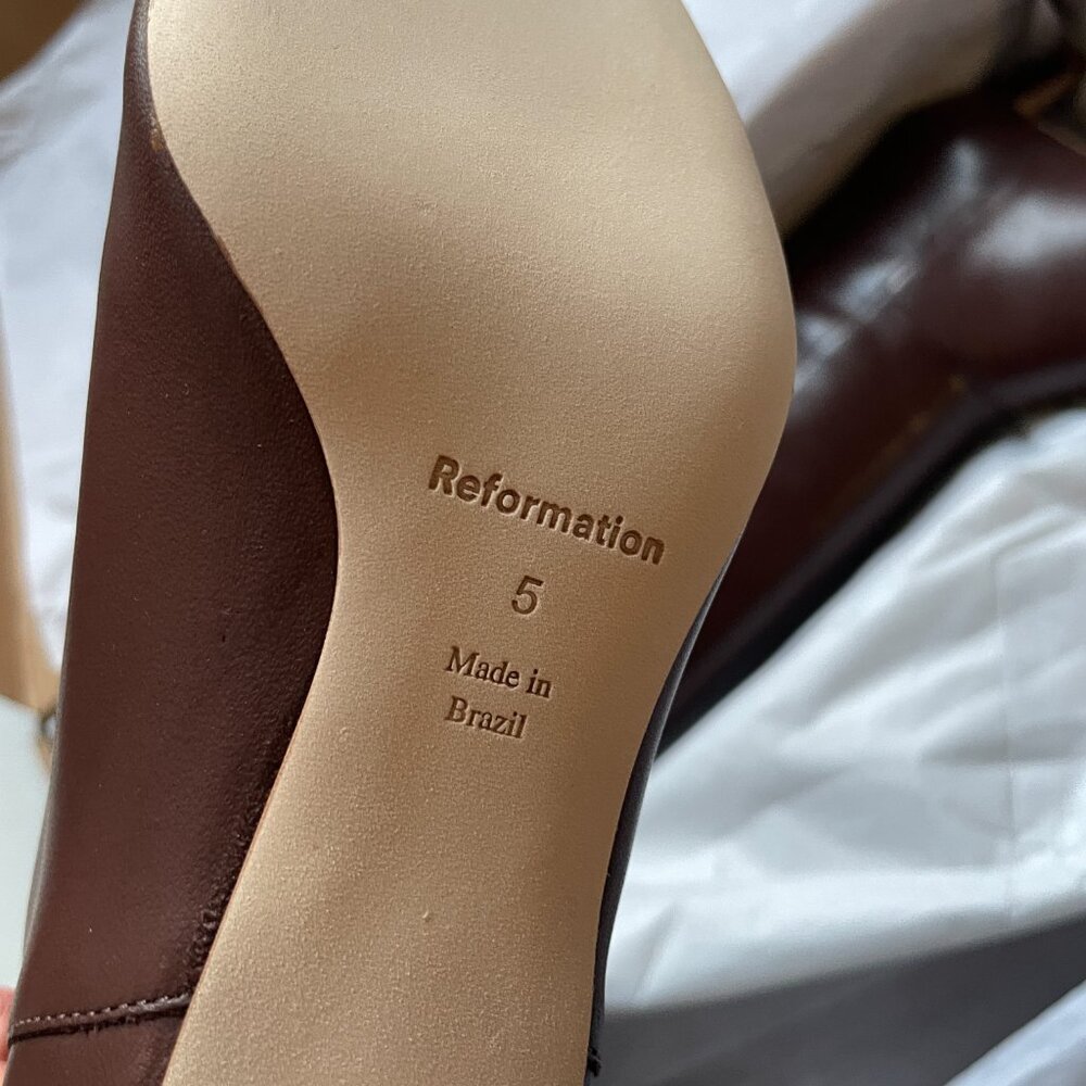 Reformation Remy Knee Boot Chestnut Size 5 NEW IN BOX - Picture 6 of 8